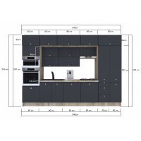 Bucatarie ZONE B 340 FRONT PAL K002 / decor 0164